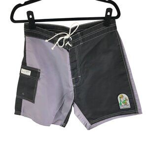 Katin Mens Waterman Trunk Surf Board Shorts Nylon Purple Black 34